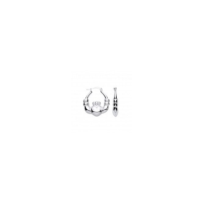 Lowry Sterling Silver Sterling Silver Claddagh Creole Earrings