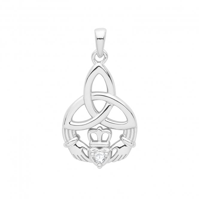 Lowry Sterling Silver Sterling Silver Claddagh Pendant & Chain