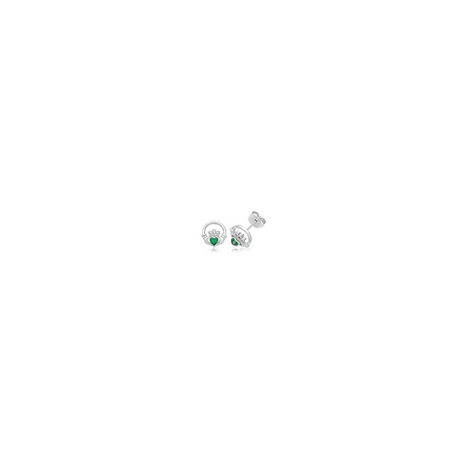 Lowry Sterling Silver Sterling Silver Claddagh Stud Earrings