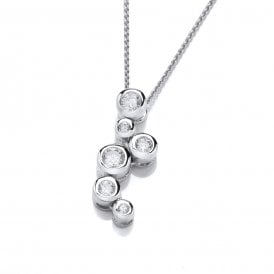 Sterling Silver CZ Bubble Necklace