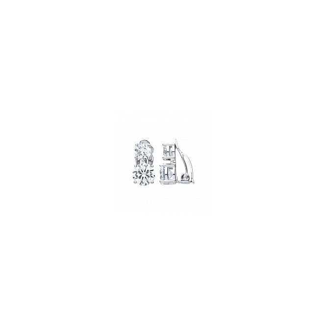 Lowry Sterling Silver Sterling Silver CZ Clip On Earrings