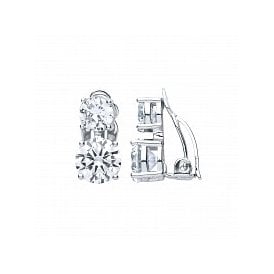 Sterling Silver CZ Clip On Earrings