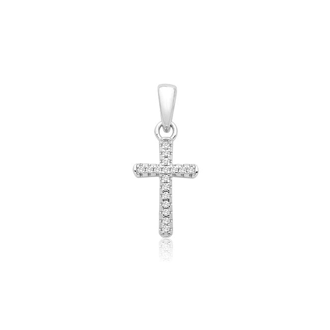 Lowry Sterling Silver Sterling Silver CZ Cross & Chain