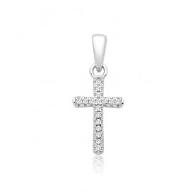 Sterling Silver CZ Cross & Chain
