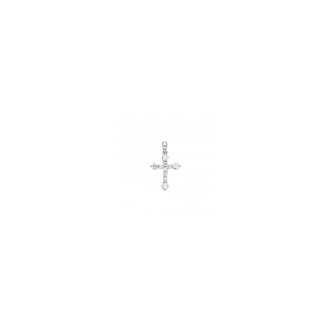 Lowry Sterling Silver Sterling Silver CZ Cross & Chain
