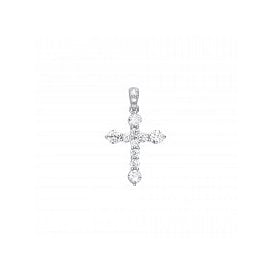Sterling Silver CZ Cross & Chain