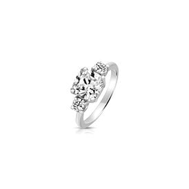 Sterling Silver CZ Cushion Ring
