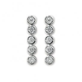 Sterling Silver CZ Drop Earrings
