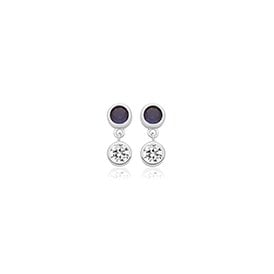 Sterling Silver CZ Drop Earrings