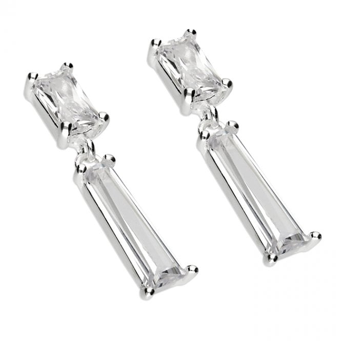 Lowry Sterling Silver Sterling Silver CZ Drop Earrings