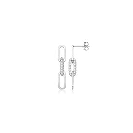 Sterling Silver CZ Drop Earrings