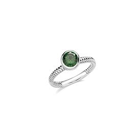 Sterling Silver CZ Emerald Ring