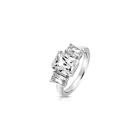 Sterling Silver CZ Emerald Ring