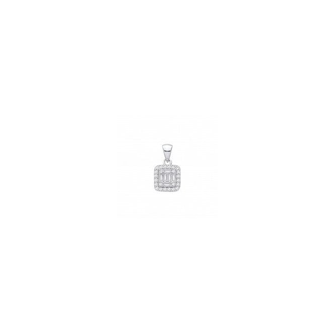 Lowry Sterling Silver Sterling Silver CZ Fancy Necklace