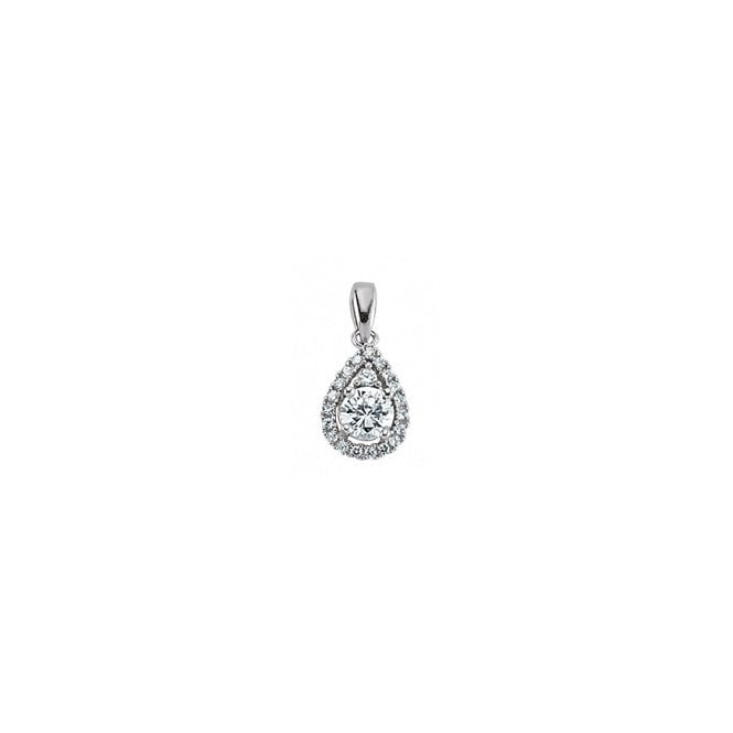 Lowry Sterling Silver Sterling Silver CZ Fancy Pendant & Chain