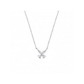 Sterling Silver CZ Flower Necklace