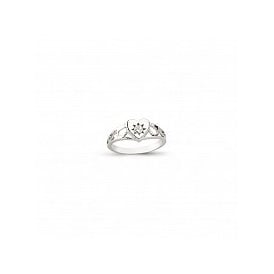 Sterling Silver CZ Heart Kids Ring