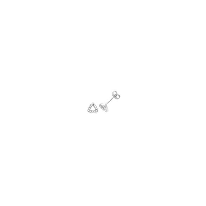 Lowry Sterling Silver Sterling Silver CZ Heart Stud Earrings