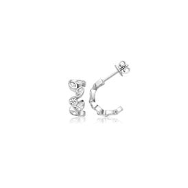 Sterling Silver CZ Hoop Earrings