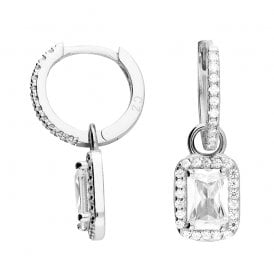 Sterling Silver CZ Huggie Earrings