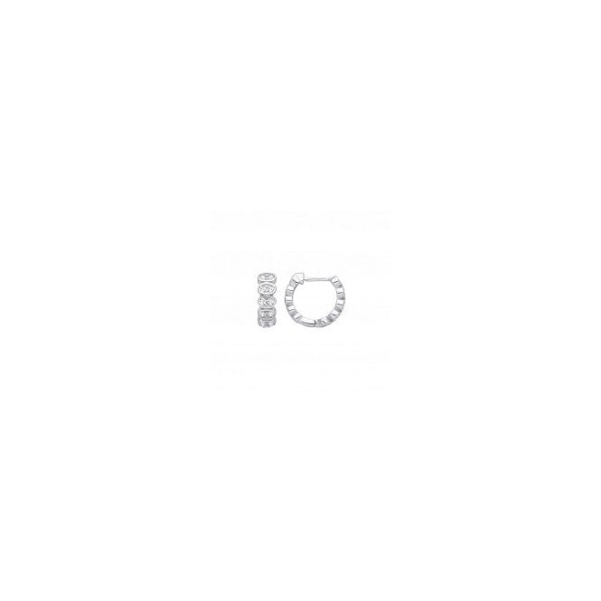 Lowry Sterling Silver Sterling Silver CZ Huggie Earrings