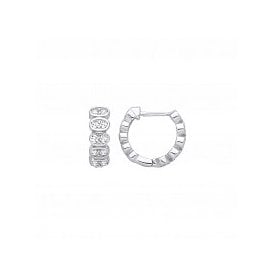 Sterling Silver CZ Huggie Earrings