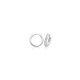 Sterling Silver CZ Huggie Earrings