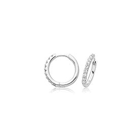 Sterling Silver CZ Huggie Earrings