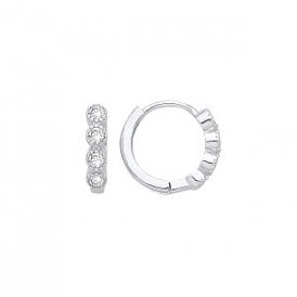 Sterling Silver CZ Huggie Earrings