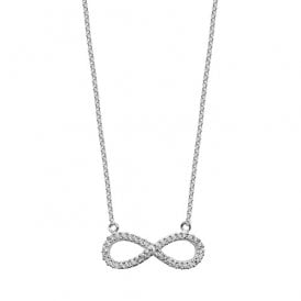 Sterling Silver Cz Infinity Necklace
