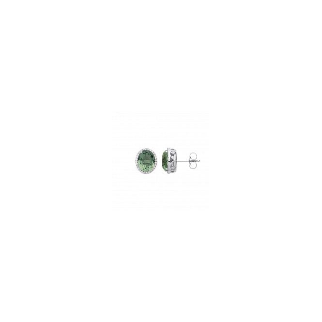 Lowry Sterling Silver Sterling Silver CZ Olive Stud Earrings