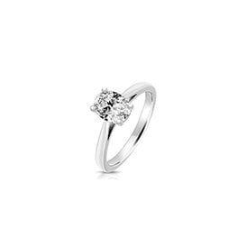 Sterling Silver CZ Oval Ring