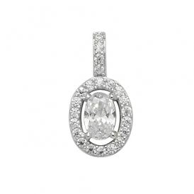 Sterling Silver CZ Pendant & Chain