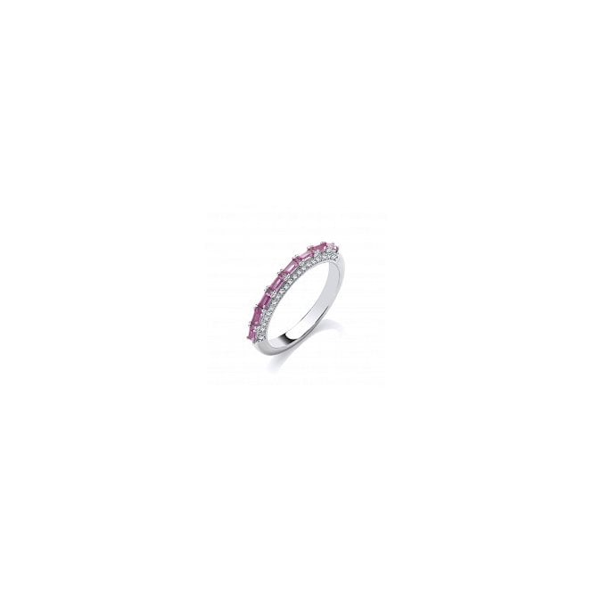 Lowry Sterling Silver Sterling Silver CZ Ruby Eternity Ring