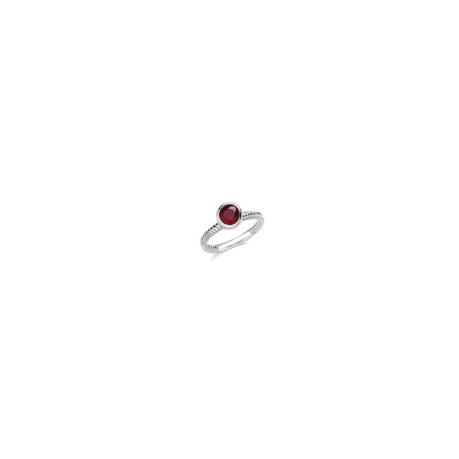Lowry Sterling Silver Sterling Silver CZ Ruby Ring