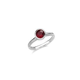 Sterling Silver CZ Ruby Ring