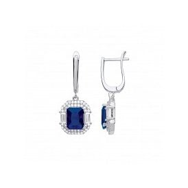 Sterling Silver CZ Sapp Drop Earrings