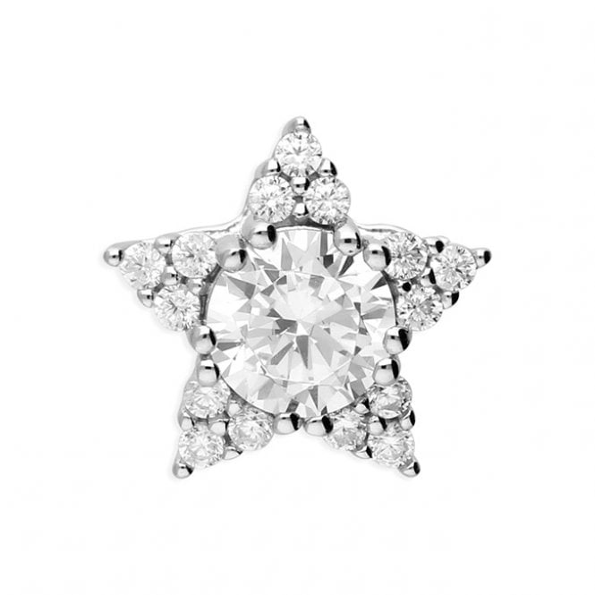 Lowry Sterling Silver Sterling Silver CZ Star Neklace