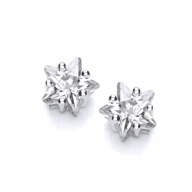 Lowry Sterling Silver Sterling Silver CZ Star Stud Earrings