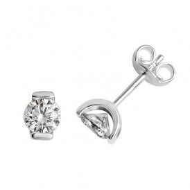 Sterling Silver CZ Stud Earrings