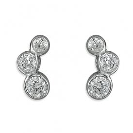 Sterling Silver CZ Stud Earrings