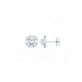 Sterling Silver CZ Stud Earrings