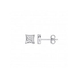 Sterling Silver Cz Stud Earrings