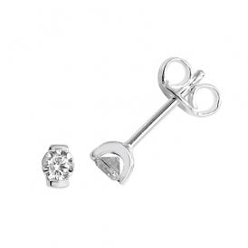 Sterling Silver CZ Stud Earrings