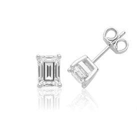 Sterling Silver CZ Stud Earrings