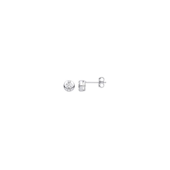 Lowry Gold Sterling Silver CZ Stud Earrings