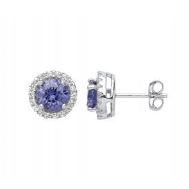 Sterling Silver CZ Tanz Fancy Stud Earrings