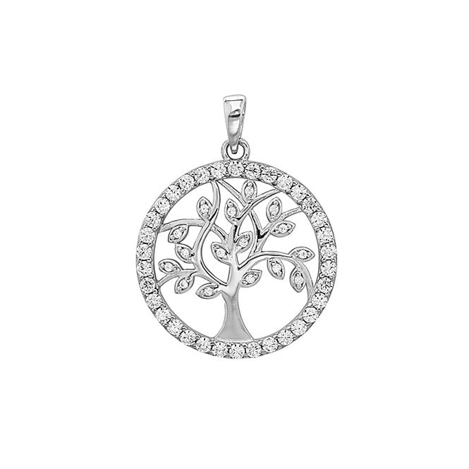 Lowry Sterling Silver Sterling Silver CZ Tree of Life Pendant