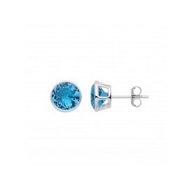 Sterling Silver Dec Birthstone 5mm Stud Earrings