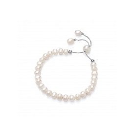 Sterling Silver F/Water Rice Pearl Bracelet